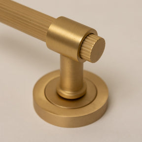 Satin Brass Straight Knurled Lever Handles - Solid Brass - Brass bee
