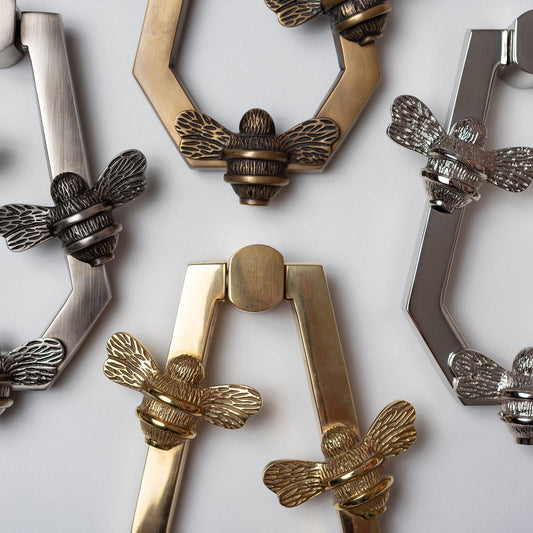 Solid Brass HIVE Bee Door Knockers - Premium Size