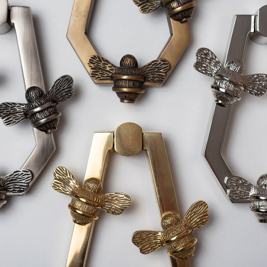 Solid Brass HIVE Bee Door Knockers - Premium Size - Brass bee