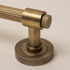 Antique Brass Straight Knurled Lever Handles - Solid Brass - Brass bee