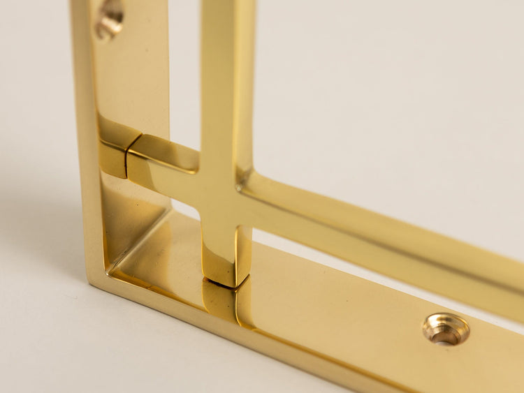 Polished Brass Art Deco Solid Brass Brackets - Brass bee