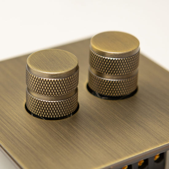 Foundry Series Knurled Toggle Switches and Sockets – Antique Brass - Brass bee