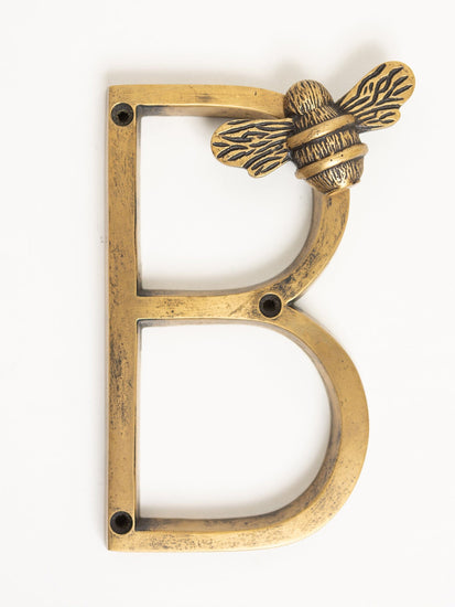 Brass bee Premium House Letters with Bee - 5 Inch - Brass bee