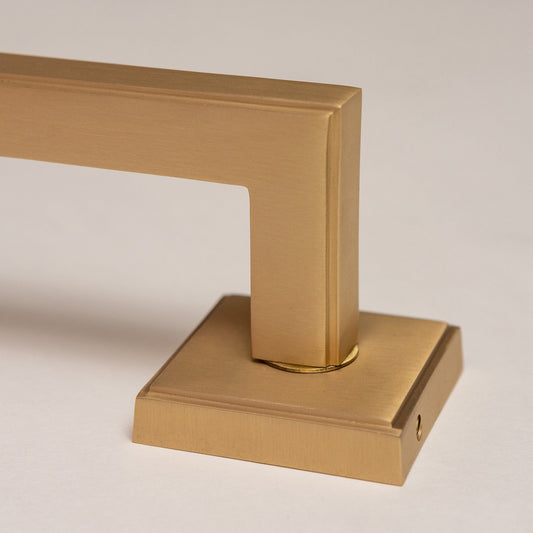 Satin Brass Art Deco Lever Handles - Solid Brass - Brass bee