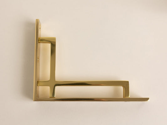 Polished Brass Art Deco Solid Brass Brackets - Brass bee