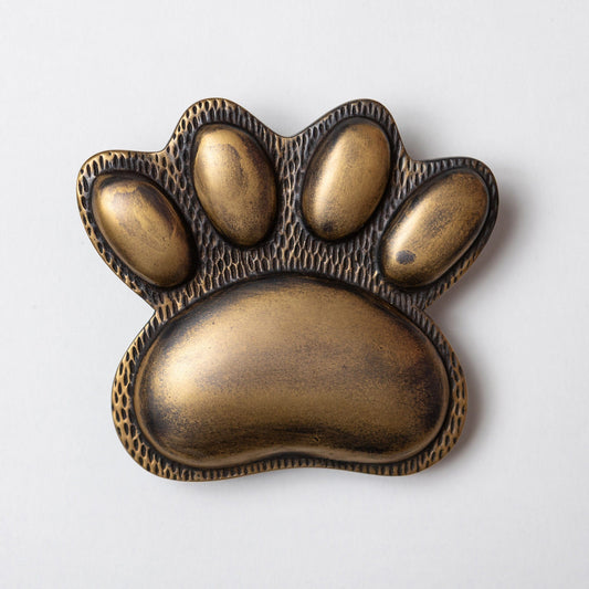 Brass Dog/Cat PAW Door Knocker - Heritage Finish
