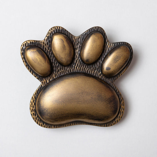 Brass Dog/Cat PAW Door Knocker - Heritage Finish - Brass bee