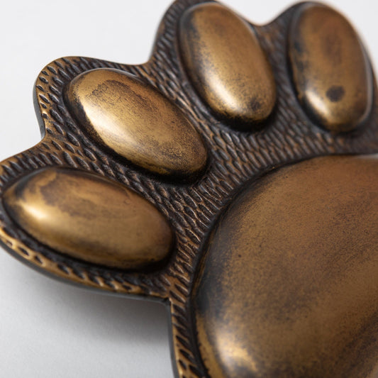 Brass Dog/Cat PAW Door Knocker - Heritage Finish