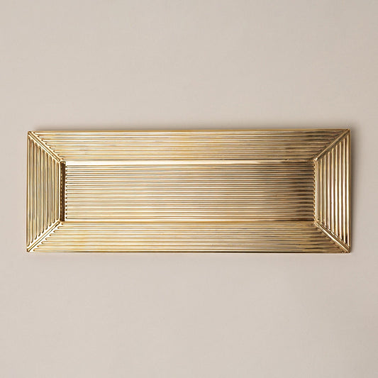 Straight Knurled Brass bee Letterplate - Polished Brass - Brass bee