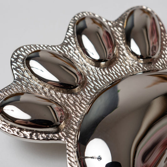 Brass Dog/Cat PAW Door Knocker - Nickel Finish - Brass bee