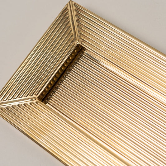 Straight Knurled Brass bee Letterplate - Polished Brass - Brass bee