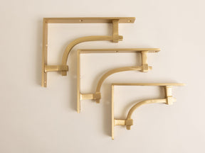 Satin Brass Vintage Industrial Style Solid Brass Shelf Brackets - Brass bee