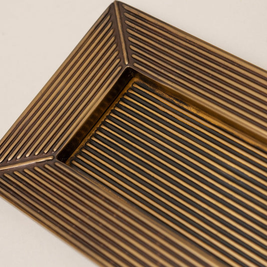 Straight Knurled Brass bee Letterplate - Antique Brass - Brass bee