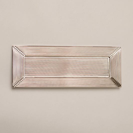 Straight Knurled Brass bee Letterplate - Silver Nickel Finish - Brass bee