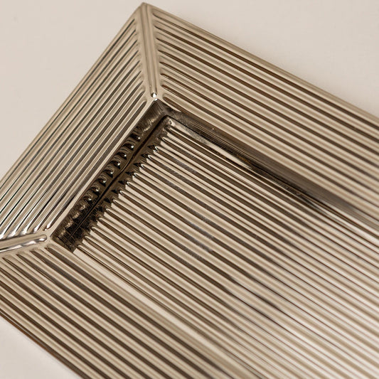 Straight Knurled Brass bee Letterplate - Silver Nickel Finish - Brass bee