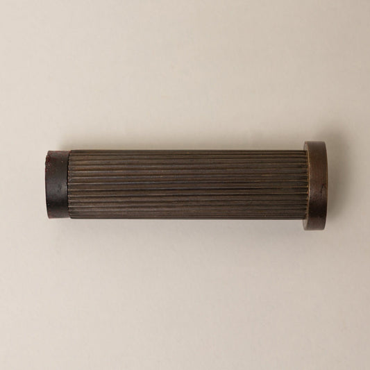 Striaght Knurled Door Stop - Antique Brass - Solid Brass - Brass bee