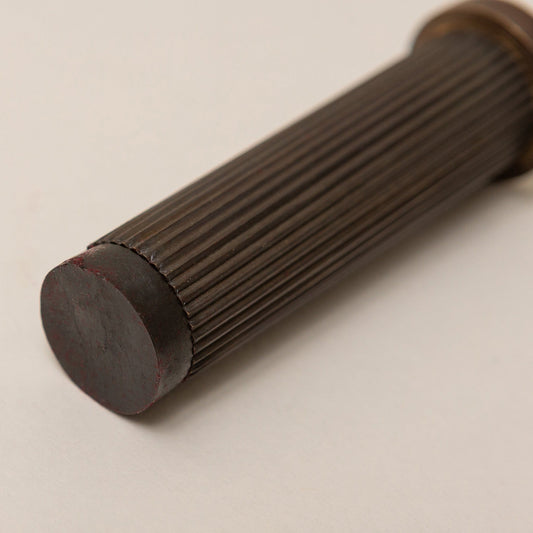 Striaght Knurled Door Stop - Antique Brass - Solid Brass - Brass bee