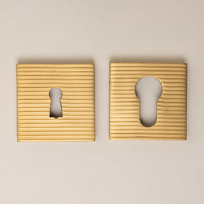 Satin Brass Straight Knurled Lever Handles - Solid Brass - Brass bee