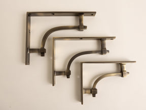 Antique Brass Vintage Industrial Style Solid Brass Shelf Brackets - Brass bee