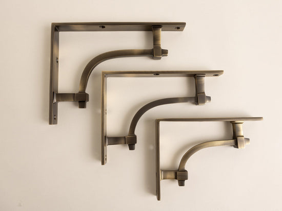 Antique Brass Vintage Industrial Style Solid Brass Shelf Brackets - Brass bee
