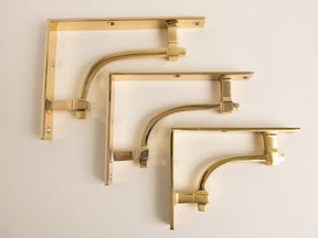 Polished Brass Vintage Industrial Style Solid Brass Shelf Brackets - Brass bee