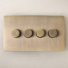 Foundry Series Knurled Toggle Switches and Sockets – Antique Brass - Brass bee