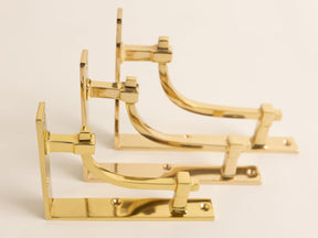 Polished Brass Vintage Industrial Style Solid Brass Shelf Brackets - Brass bee
