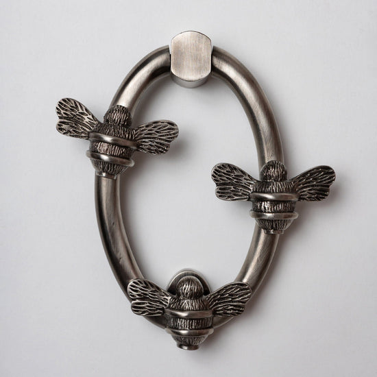 Solid Brass Nectar Bee Door Knockers - Premium Size - Brass bee
