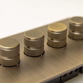 Foundry Series Knurled Toggle Switches and Sockets – Antique Brass - Brass bee