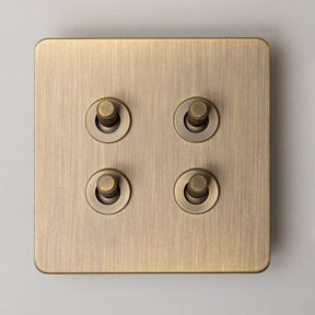 Foundry Series Knurled Toggle Switches and Sockets – Antique Brass - Brass bee