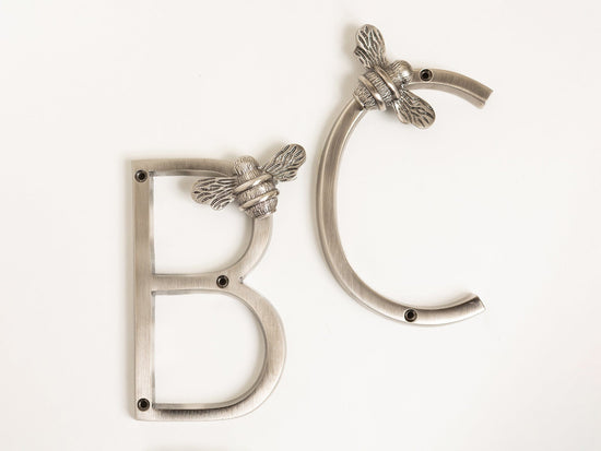 Brass bee Premium House Letters with Bee - 5 Inch - Brass bee