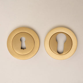 Satin Brass Straight Knurled Lever Handles - Solid Brass - Brass bee