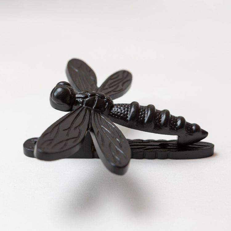 Brass Dragonfly Door Knocker - Black Finish