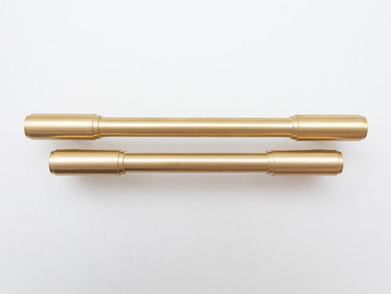 Solid Brass Kitchen Pull Handles with Round Ends - Brass bee