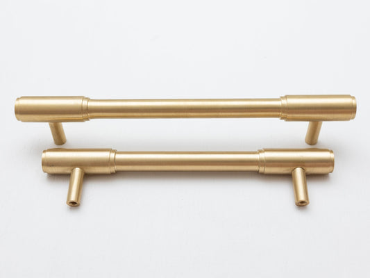 Solid Brass Kitchen Pull Handles with Round Ends - Brass bee