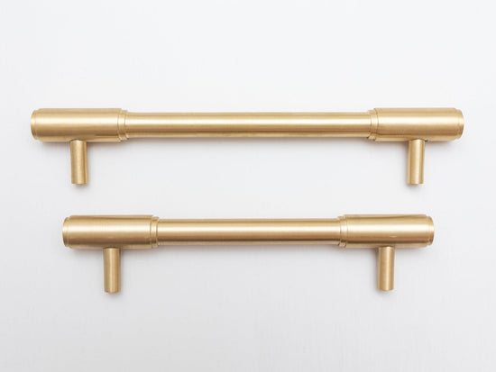 Solid Brass Kitchen Pull Handles with Round Ends - Brass bee