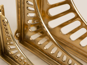 Polished Brass Sunrise Shelf Brackets - Heavy Duty Solid Brass - Brass bee