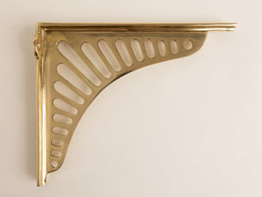 Polished Brass Sunrise Shelf Brackets - Heavy Duty Solid Brass - Brass bee