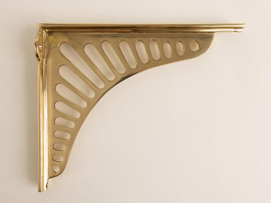 Polished Brass Sunrise Shelf Brackets - Heavy Duty Solid Brass - Brass bee