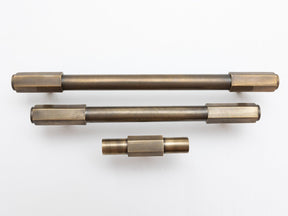 Solid Brass Kitchen Pull Handles with Hexagonal Ends - Antique Brass - Brass bee