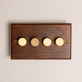 Black Walnut Switches and Sockets - W Series - Brass bee