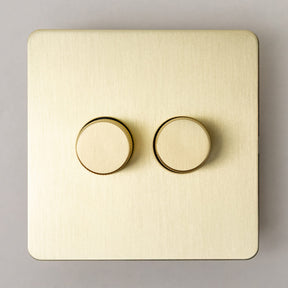 Foundry Series Knurled Toggle Switches and Sockets – Satin Brass - Brass bee