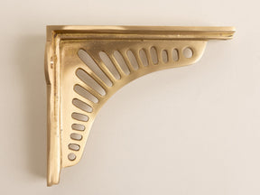 Satin Brass Sunrise Shelf Brackets - Heavy Duty Solid Brass - Brass bee