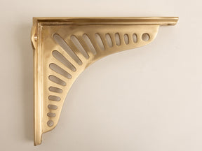Satin Brass Sunrise Shelf Brackets - Heavy Duty Solid Brass - Brass bee
