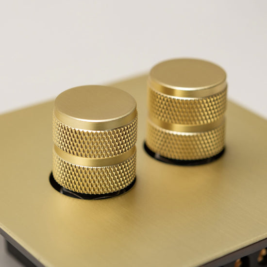 Foundry Series Knurled Toggle Switches and Sockets – Satin Brass - Brass bee