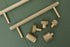 Solid Brass Knurled Kitchen Pull Handles & Knobs - Satin Brass - Brass bee