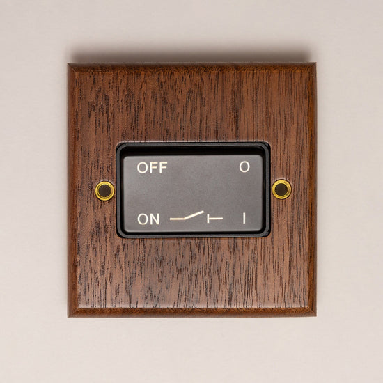 Black Walnut Switches and Sockets - W Series - Brass bee
