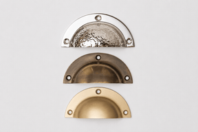 Solid Brass Victorian Kitchen Round Cup Pulls - Brass bee
