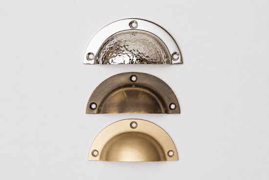 Solid Brass Victorian Kitchen Round Cup Pulls - Brass bee