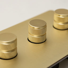 Foundry Series Knurled Toggle Switches and Sockets – Satin Brass - Brass bee